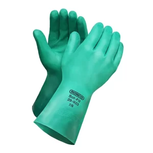 Nitrile Reusable Gloves, Flocklined, 15 mil, 13″